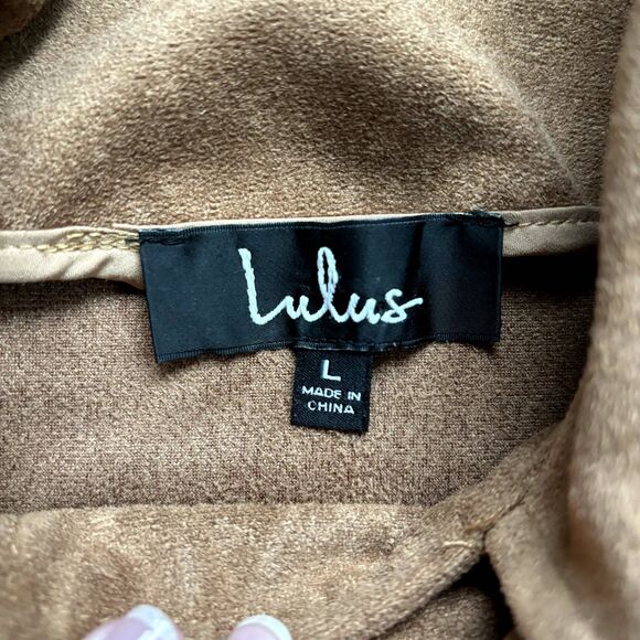 Lulus Suede With Love Moto Zipper Jacket Womens Size Large Biker Zipper Fall - Picture 5 of 11